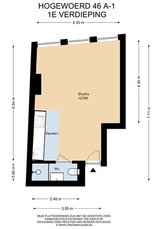 Floorplan - Hogewoerd 46A1, 2311 HN Leiden